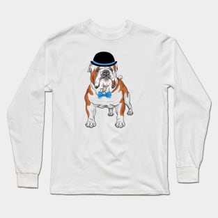 Hipster dog English Bulldog breed Long Sleeve T-Shirt